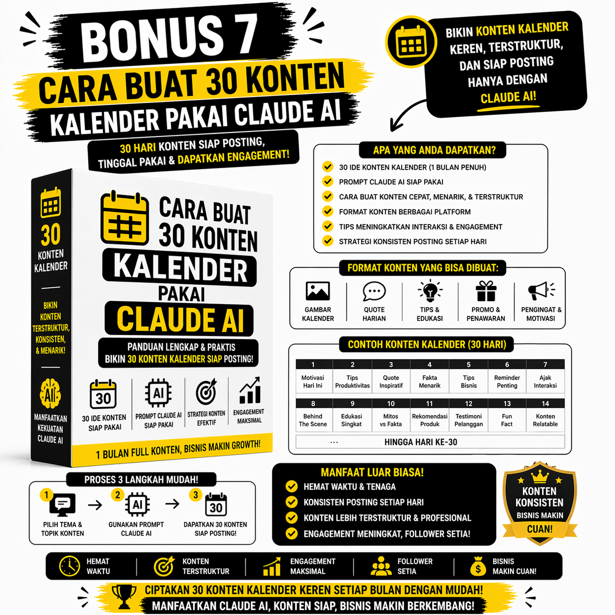 Bonus 7 - Cara Buat 30 Konten Kalender Pakai Claude AI